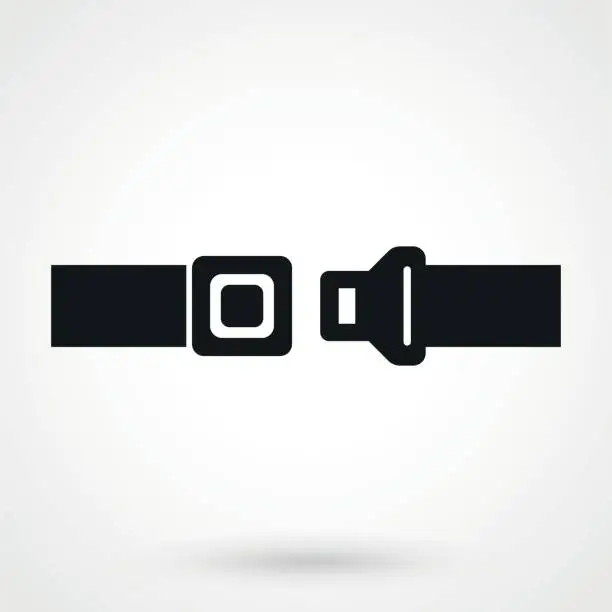 Vector illustration of seat belt icon in a simple style