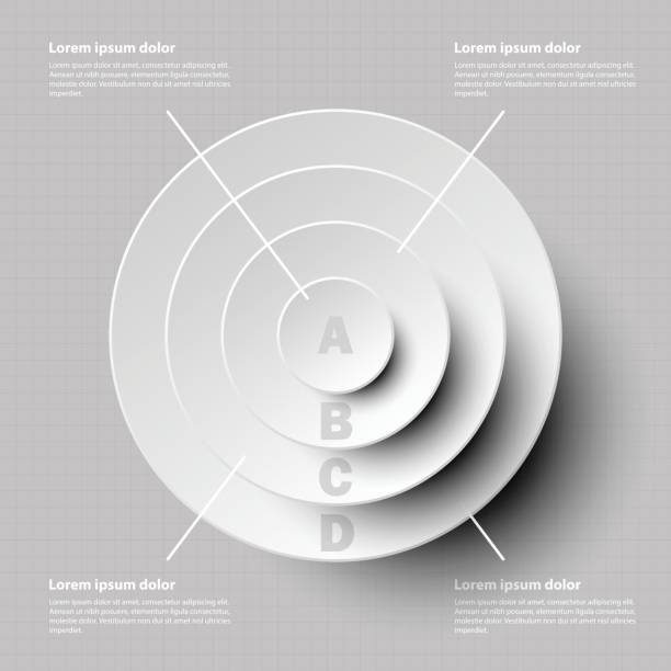 Bекторная иллюстрация Простой белый 3d бумажный круг в четырехслойной теме для презентации веб-сайта покрытия плакат вектор дизайн инфографики иллюстрация конце