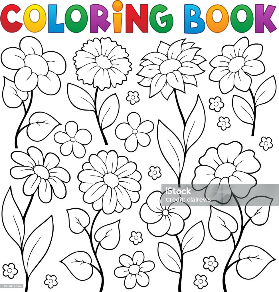 색칠 공부 책 꽃 주제 3 계절에 대한 스톡 벡터 아트 및 기타 이미지 - 계절, 꽃 나무, 꽃-꽃의 구조 - Istock