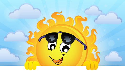 Happy lurking sun theme image 5 - eps10 vector illustration.