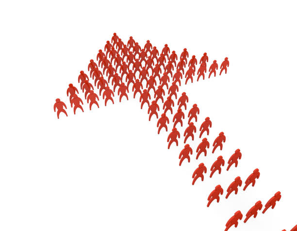 istock Business small white cohort composed of arrows 802421700