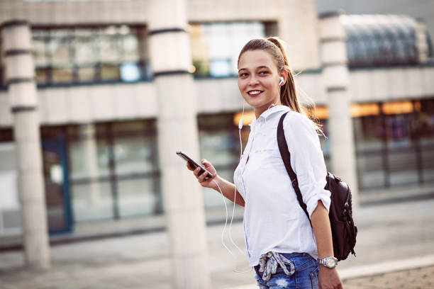 istock Young woman in a hurry 802421892