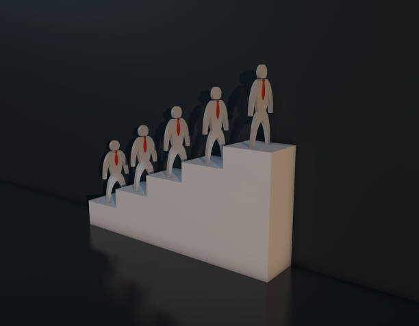 istock Business small white cohort and ladder 802424130