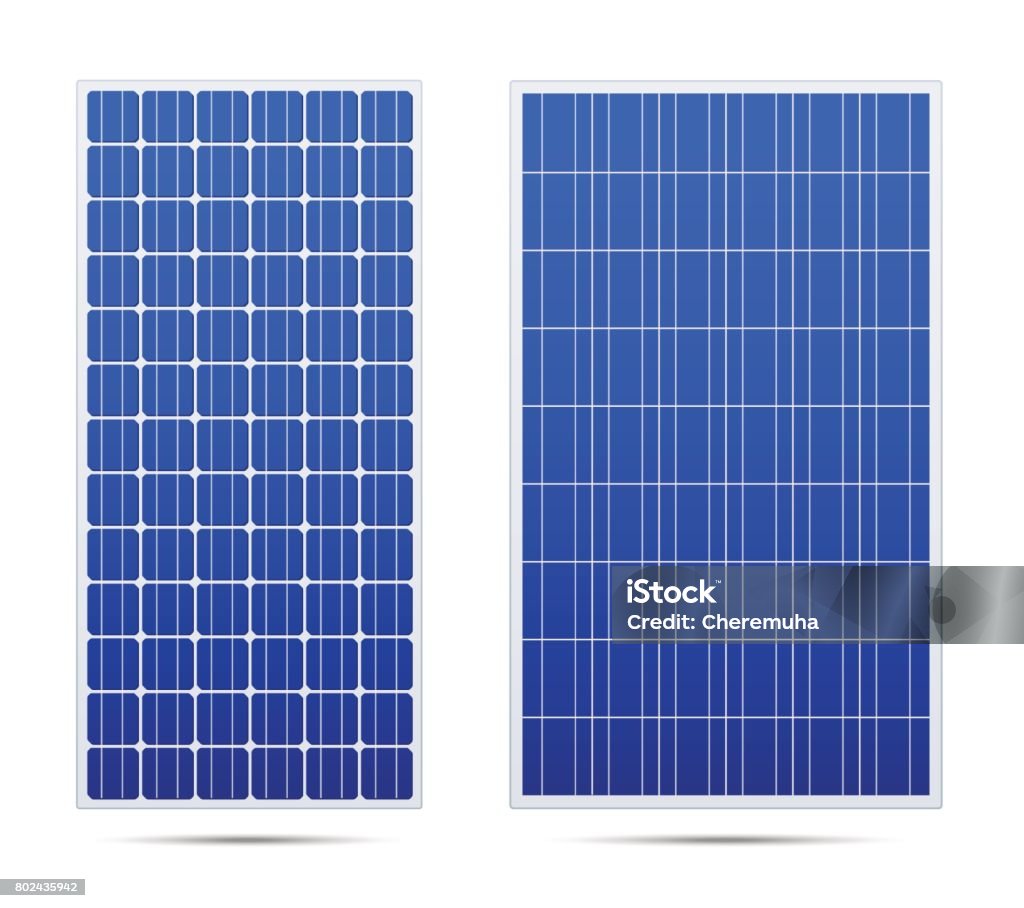 Ensemble panneau solaire vector - clipart vectoriel de Panneau solaire libre de droits