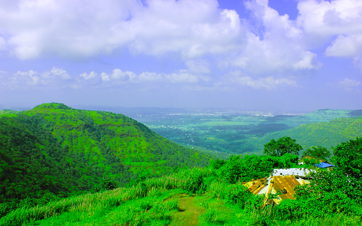 Western Ghats Panoramic view from Shahyadri Hills in India
