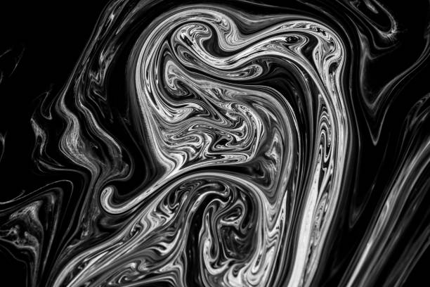 istock Abstract texture ink on water in black and white color for background 802465224