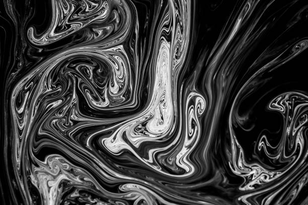istock Abstract texture ink on water in black and white color for background 802465264