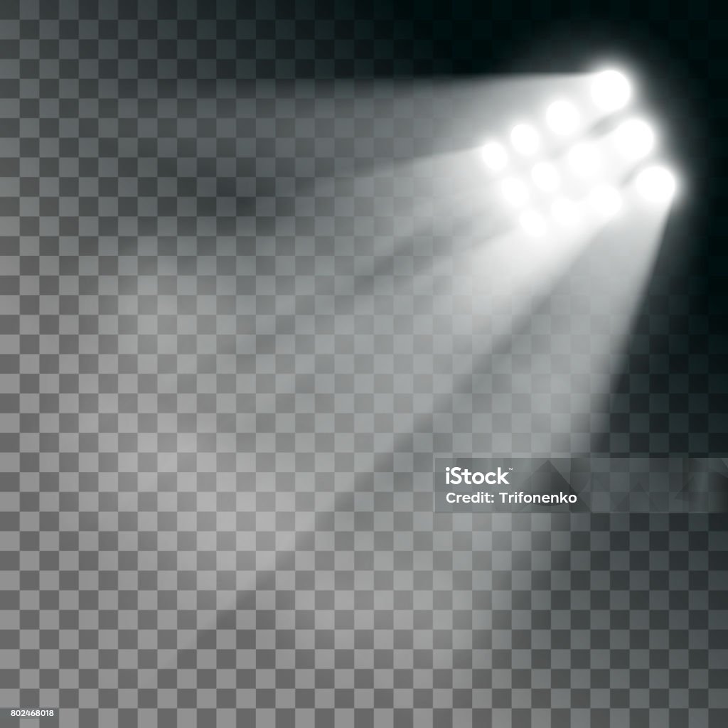 Stadium lights effect on a transparent background. Stadium lights effect on a transparent background. Stock vector illustration. Floodlight stock vector