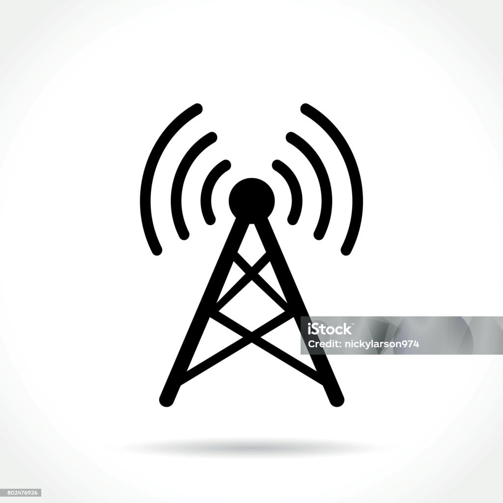 icona antenna su sfondo bianco - arte vettoriale royalty-free di Icona