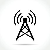 istock antenna icon on white background 802476926