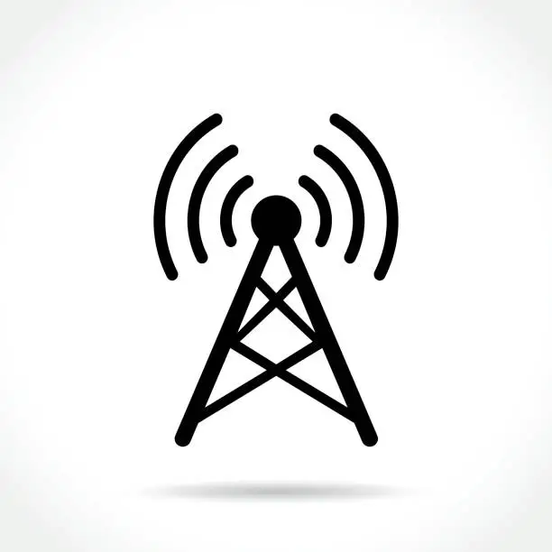 Vector illustration of antenna icon on white background