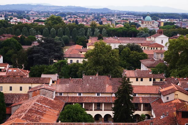 istock Aerial view from the Guinigi Tower of Lucca 802480042