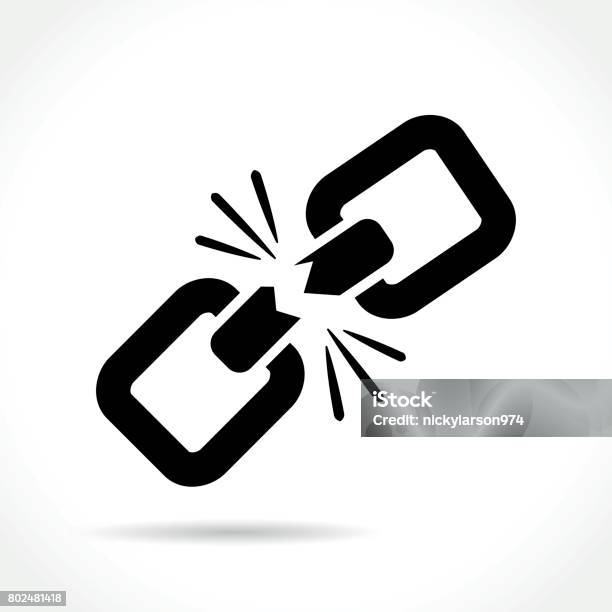 Broken Chain Icon Stock Illustration - Download Image Now - Icon Symbol, Separation, Breaking