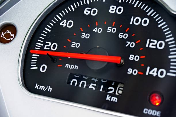 tachimetro - odometer speedometer gauge old fashioned foto e immagini stock