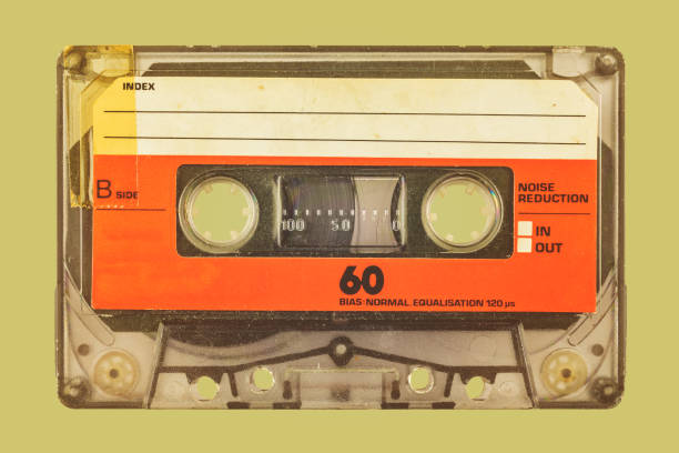 retro stylizowany obraz kompaktowej kasety - kaseta magnetofonowa zdjęcia i obrazy z banku zdjęć