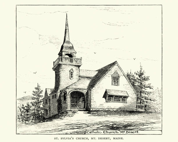 istock St Sylvia's Church, Mount Desert, Maine, 19th Century 802531206