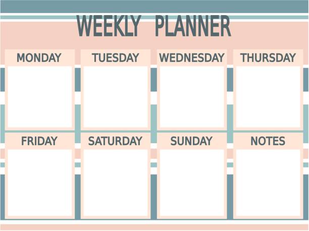 240+ Weekly Calendar White Background Stock Illustrations, Royalty-Free ...