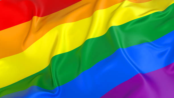 istock closeup of a rainbow flag 802545836