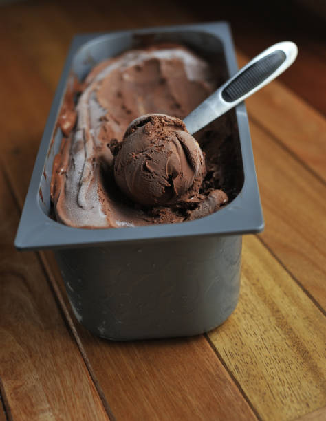 istock Homemade Chocolate ice cream scoop 802545878