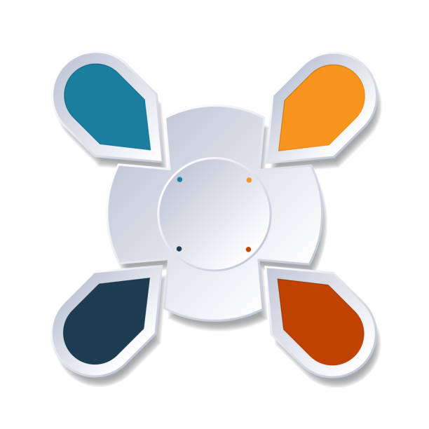 istock Infographic 4 Points arranged in circle gear on white background 802546120
