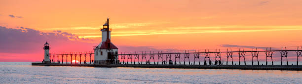 istock St. Joseph Lighthouses Sunset Panorama 802573860