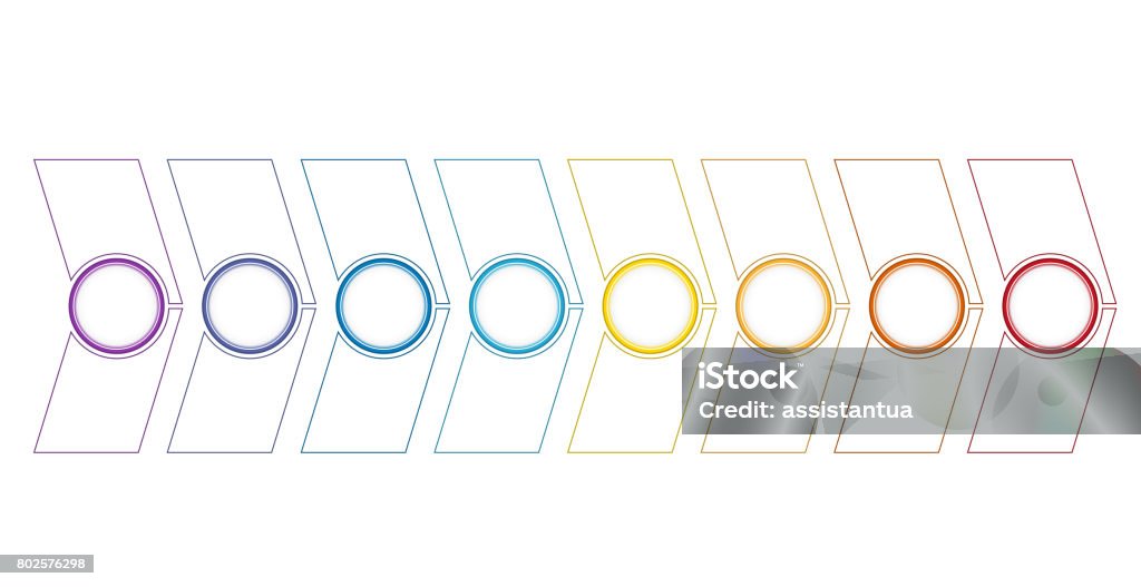 Timeline or area chart, diagram Template infographics 8 position Design Stock Photo