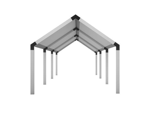 Gazebo, Canopy house isolated on white, 3d rendering illustration