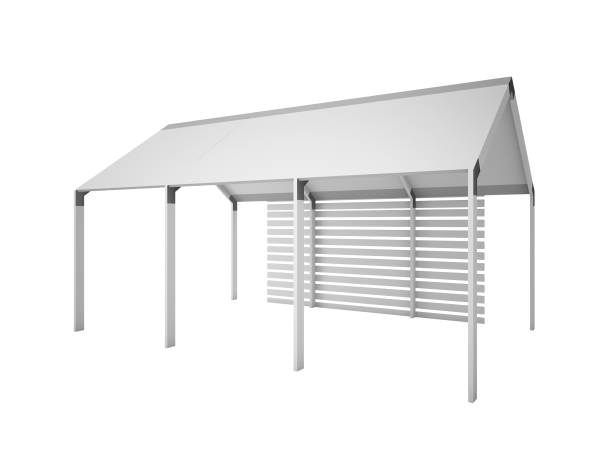 istock Gazebo, Canopy house isolated on white, 3d rendering illustration 802578806