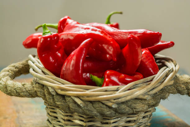istock Fresh ripe red sweet turkish pepper ready to eat 802582230