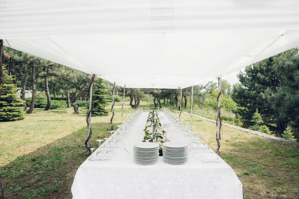 istock table for wedding reception in the open air 802589790