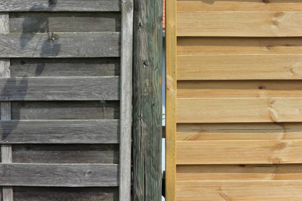 istock wooden wall abstract background with grey and brown color 802596022