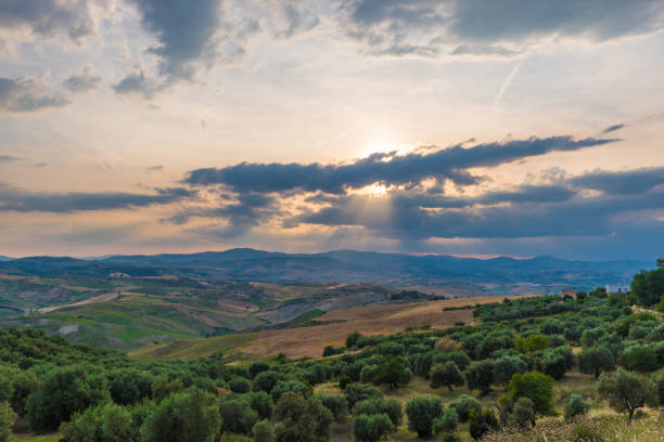 The evocative ruins and landscapes of the ghost town scattered among the badlands hills of the Basilicata region, beside Matera, destroyed by a landslide and abandoned.