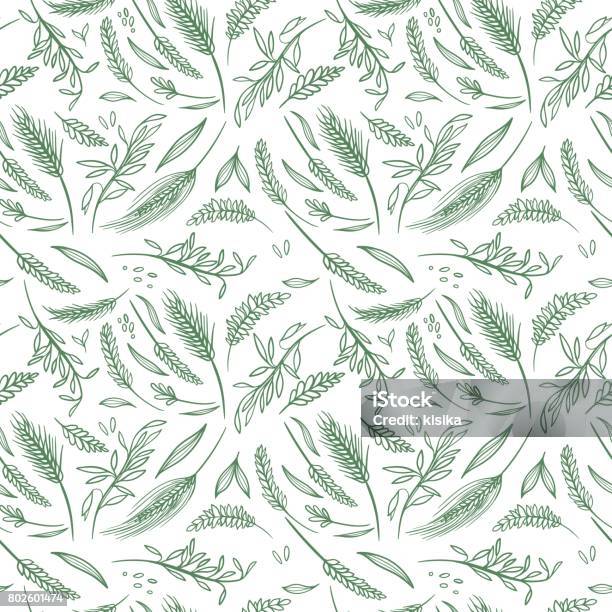 Vector Agriculture Seamless Pattern Stock Illustration - Download Image Now - Wheat, Cereal Plant, Agriculture