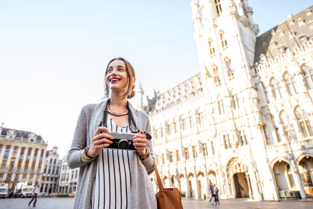 istock Woman traveling Brussels 802602388