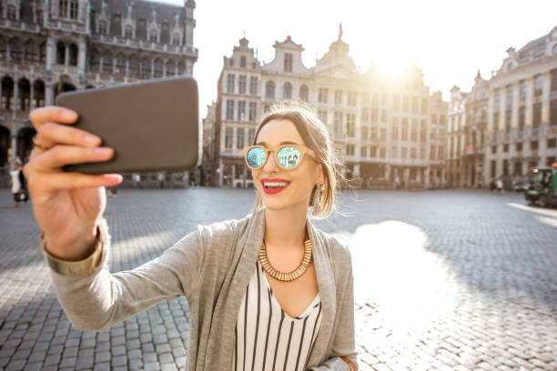 istock Woman traveling Brussels 802605154