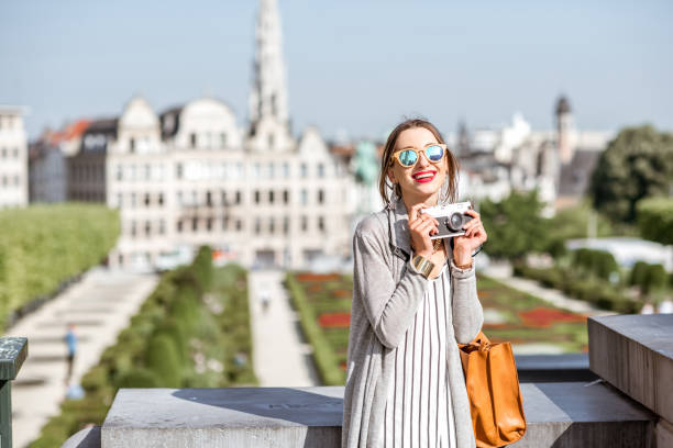 istock Woman traveling in Brussels 802609260
