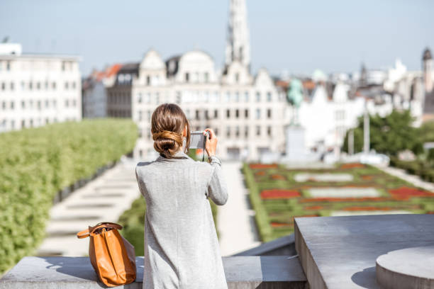istock Woman traveling in Brussels 802610140