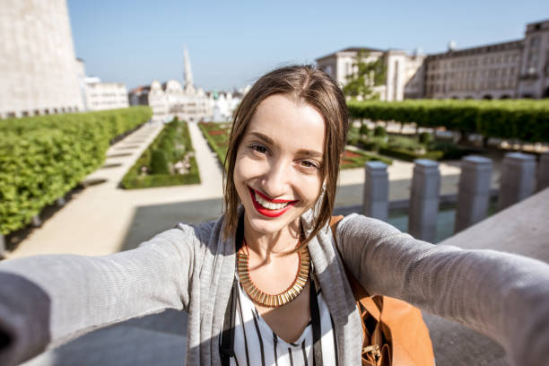 istock Woman traveling in Brussels 802610978