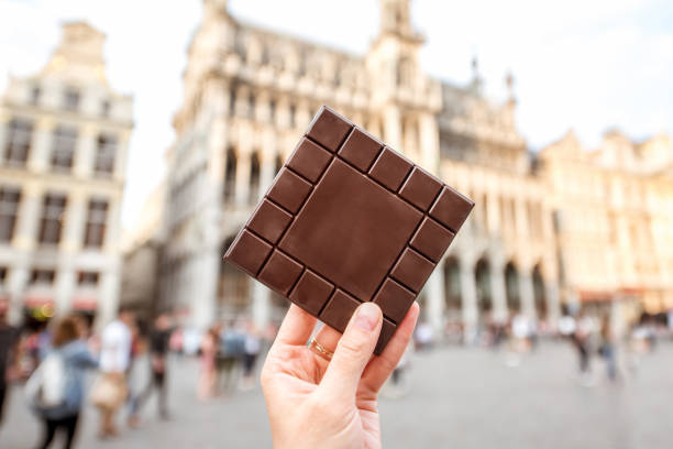 istock Holding a chocolate bar in Brussels 802618026