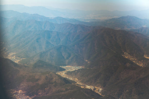 Abstract background of the mountain looking from the airplane - Drone (Aerial view), Sorted as layer and look amazing image