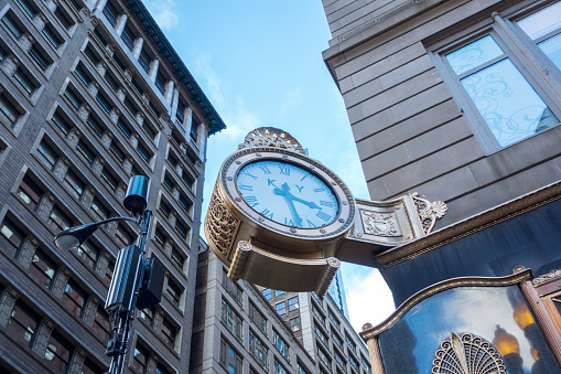 street clock in Chicago downtown