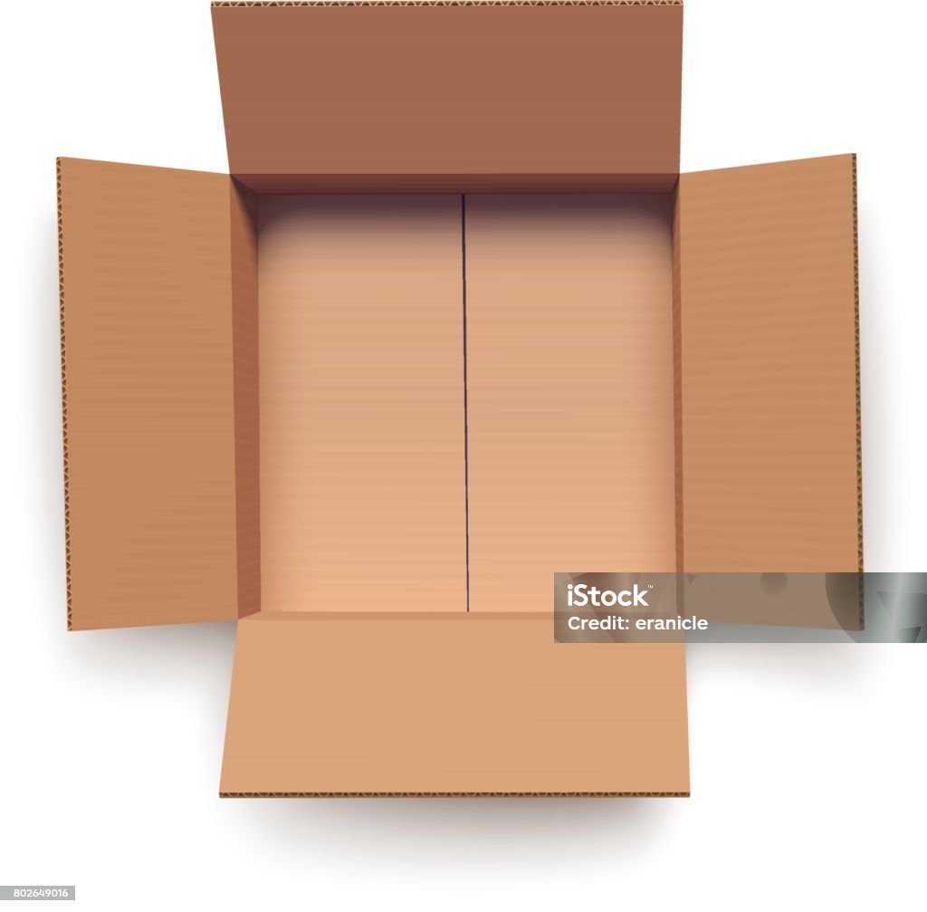 Open Empty Box Vector Empty Open Box Isolated On White Stock Illustration - Download Image ...