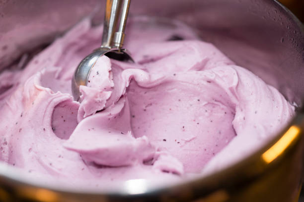 italian ice cream artisanal preparation - gelato imagens e fotografias de stock
