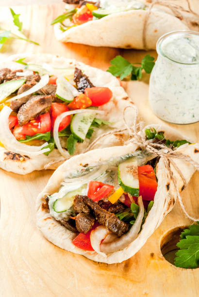 istock Greek wrapped sandwich gyros 802666604