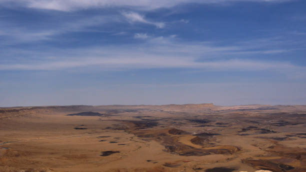 istock View of stone desert with clear blue sky 802674484