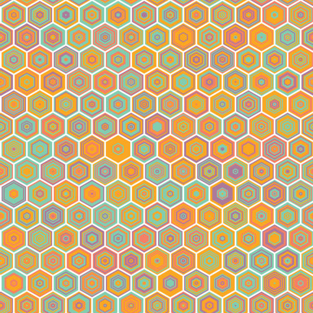 Vector abstract colorful Honeycomb Seamless Pattern Abstract colorful Honeycomb Seamless Pattern, Vector illustration geometric background bee water stock illustrations