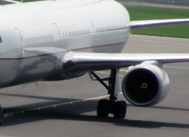 istock Aircraft Tire,Wings,Window And Engine 802679350