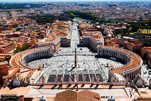 Aerial view to Vatican City in Rome, Italy