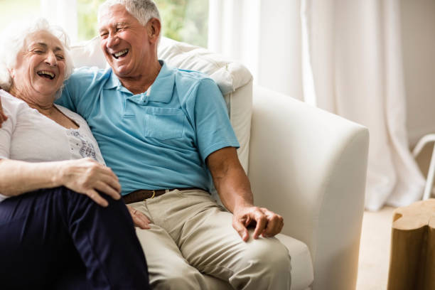 istock Cute senior couple hugging 802701408