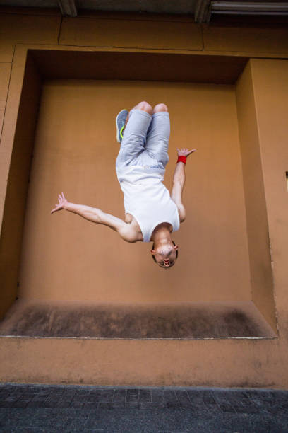 istock Man doing parkour in the city 802701484
